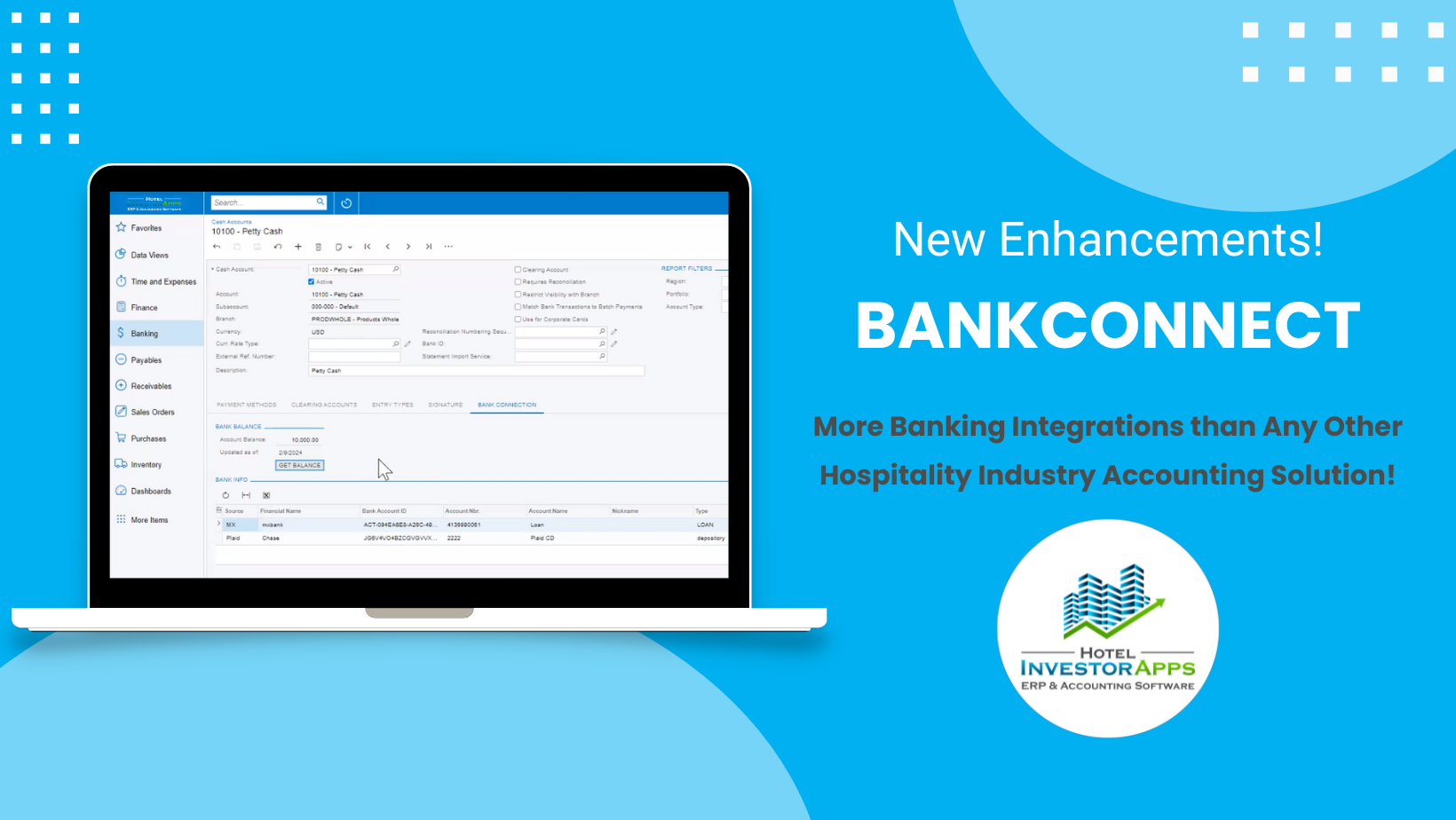 The new BankConnect functionality offers more coverage of local banks.